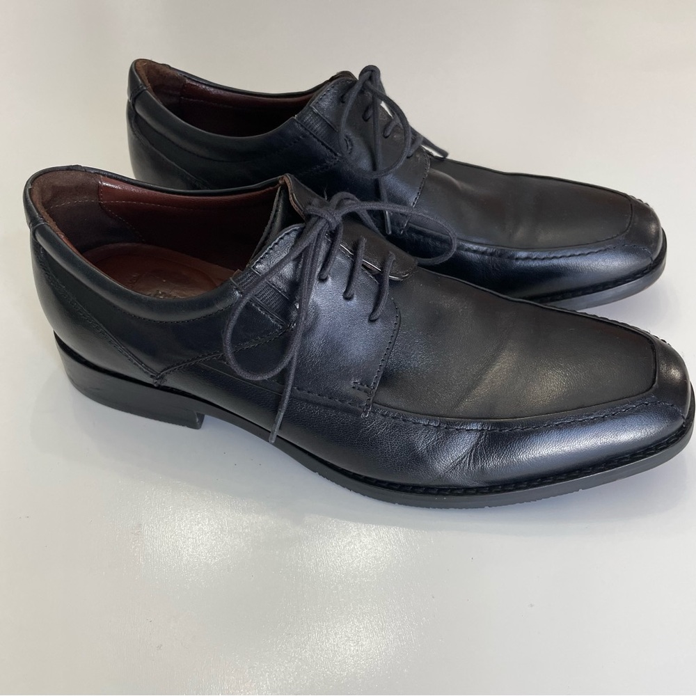 Johnston Murphy Leather Bartlett Shoes Black Moc-Toe Mens 9.5 Wedding Funeral